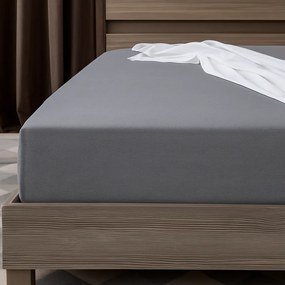 Lacná jersey napínacia plachta sivá 90×200 cm – 100 % bavlna, guma po obvode