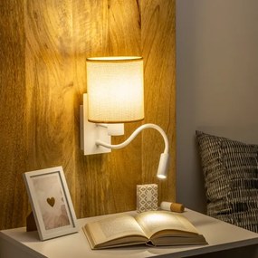Brilagi - LED Nástenná lampa NUBILA 1xE27/25W/230V +LED/3W biela/svetlohnedá