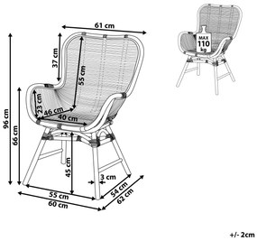 Ratanová stolička hnedá TOGO Beliani