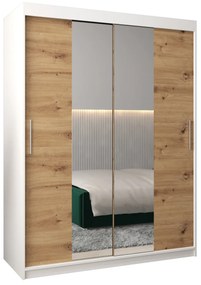 Šatníková skriňa 150 cm Toki 1 (Biela matná + Dub artisan). Akcia -69%. Vlastná spoľahlivá doprava až k Vám domov. 1064903