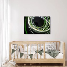 Obraz zelených čiar (90x60 cm)