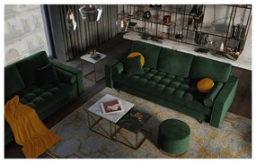 Zelená zamatová rozkladacia pohovka Milo Casa Santo