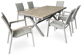 Autronic Záhradný stôl, hliník, polywood, béžová, AZT-S1510 OAK
