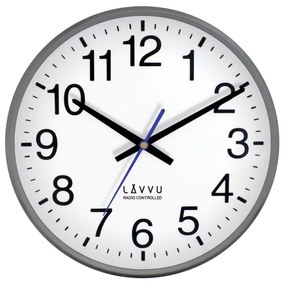 Nástenné hodiny Lavvu LCR 2011 FACTORY Metallic grey riadené rádiovým signálom, 30cm