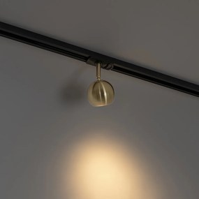 Moderné 1-fázové koľajnicové bodové svetlo čierne so zlatom - Gissi
