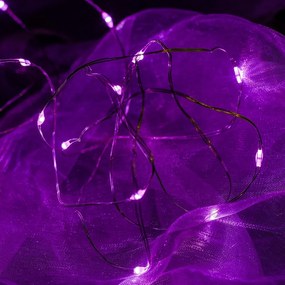 DECOLED Svetelná reťaz LED na batérie, ružová, 20 LED diód, 2,3 m