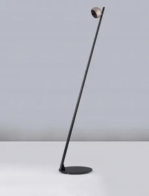 LED stmievateľná champaign zlato-čierna stojaca lampa Lusa