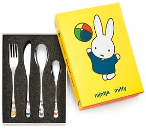 Antikoro detský príbor v striebornej farbe 4 ks Miffy – Zilverstad