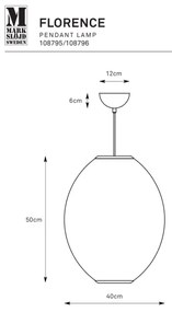 Markslöjd 108795 - Luster na lanku FLORENCE 1xE27/40W/230V čierna