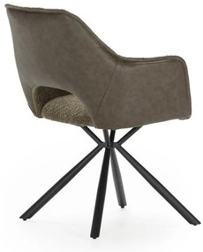 Zelené čalúnené jedálenské kreslá v súprave s podrúčkami 2 ks Mariel – Marckeric