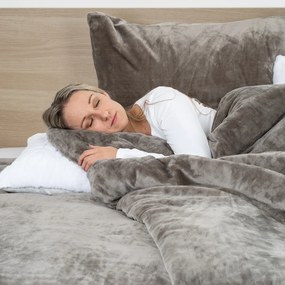 4home obliečky mikroflanel sivá, 140 x 200 cm, 70 x 90 cm