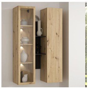 Nástenná polica INAR dub/čierna