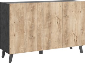 XXXLutz ŠIROKÁ KOMODA, antracitová, farba duba košíčkatého, 120/76/39 cm P & B - Online Only drobný nábytok - 002778008304