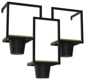 Nástenný kvetináč 46x53 cm čierna