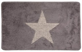 Šedá kúpeľňová predložka s hviezdou - 78*48*1 cm