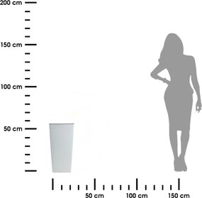 PLASTOVÝ KVETINÁČ PORTO RIFLO 57X29,5X29,5 CM BIELA