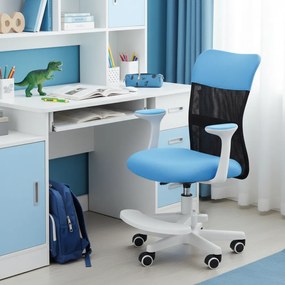 Detská stolička Neoseat MONKEY WHITE s podnožou — látka, biela / svetlo modrá