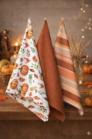 Kuchynské utierky Tekvica bavlnené 45x70 cm set 3 ks – jesenný motív