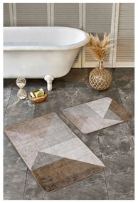 Sivo-hnedé zamatové kúpeľňové predložky v súprave 2 ks 60x100 cm – Mila Home