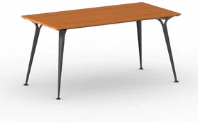 Kancelársky stôl PRIMO ALFA, čierna podnož, 1600 x 800 mm, čerešňa