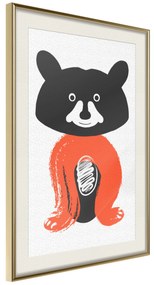 Artgeist Plagát - Nice Mr. Raccoon [Poster] Veľkosť: 20x30, Verzia: Zlatý rám s passe-partout