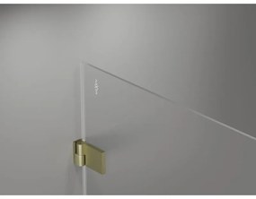 Mexen Lunar-B, ľavé otočné sprchové dvere 125 cm, 8mm číre sklo, zlatý matný profil, 832S-125-050-55-00-L