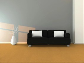 Vorwerk, Metrážny koberec Bingo 2F57 žltý, na mieru, šíře 4m, žltá, filc, chodba / predsieň