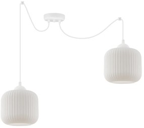 Závesné svietidlo Riffle Spider, 2x biele sklenené tienidlo, w
