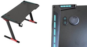 Profesionálny herný stôl s karbónovým povrchom, s LED osvetlením