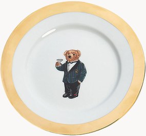 Porcelánové raňajkové taniere's lemom z 24-karátového zlata Thompson, 4 ks