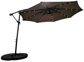 Zahradní slunečník Houseland Mavex s LED osvětlením 300 cm tmavě hnědý