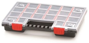 Kufríkový organizér 34,4 × 24,9 × 5 cm, prepážky, sivá