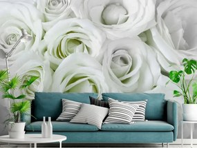 Manufakturer -  Tapeta White-green roses samolepiaca