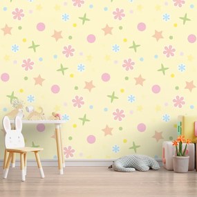 Sablio Tapeta Hviezdy, kvety a bodky - 125x75 cm