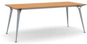 Kancelársky stôl PRIMO ALFA, sivostrieborná podnož, 2000 x 900 mm, čerešňa