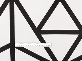Biante Bavlnený záves Sandra SA-577 Čierne geometrické vzory na bielom 150x220 cm