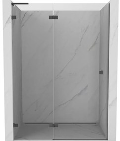 Mexen, Mexen Lunar L ľavé otočné sprchové dvere 140 cm, priehľadné, pištoľovo šedé kartáčované - 834L-140-000-66-00-L