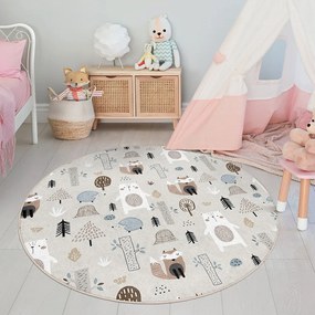 Prateľný detský koberec ø100 cm Forest Friends – Mila Home