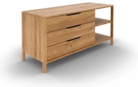 Nízka komoda z dubového dreva v prírodnej farbe 140x64 cm Twig – The Beds