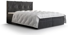 Manželská posteľ Boxspring 160 cm Athena Comfort (tmavosivá) (s matracom a úložným priestorom). Vlastná spoľahlivá doprava až k Vám domov. 1055756