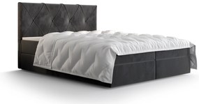 Manželská posteľ Boxspring 180 cm Athena (tmavosivá) (s matracom a úložným priestorom). Akcia -20%. Vlastná spoľahlivá doprava až k Vám domov. 1046371