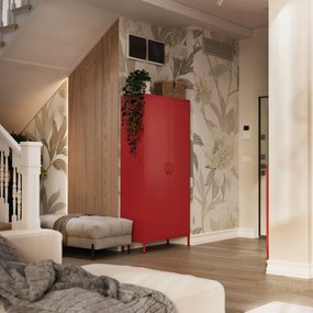 Šatníková skriňa FLAVIO, 800 x 1850 x 450 mm, Modern: červený farba