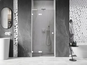 Mexen Lunar L, ľavé otočné sprchové dvere 110 cm, 8mm číre sklo, biely profil, 834L-110-000-20-00-L