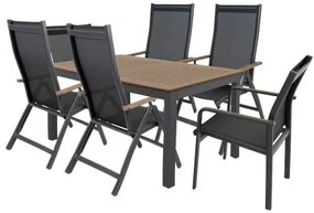 Doppler EXPERT WOOD Plus - záhradná hliníková sedacia súprava 4+2+1