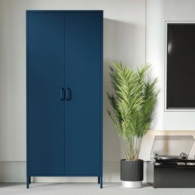 Šatníková skriňa FLAVIO, 800 x 1850 x 450 mm, Modern: tmavomodrá farba