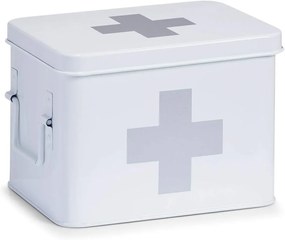 Lekárnička, kovový box na lieky, 2v1, biela MEDICINE XL 32 x 20 x 21