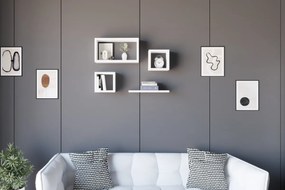 Súprava 4 nástenných políc BABI biela