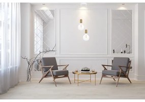 Luster na lanku MIROS 2xE27/60W/230V guľatý biela/zlatá