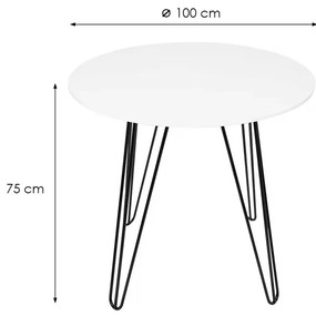 AKCIA Okrúhly jedálenský stôl HARRY 100x100, biely II. akosť