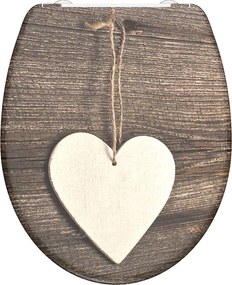 Eisl Sanitär WC sedadlo Duroplast Soft Close Wood Heart 82377